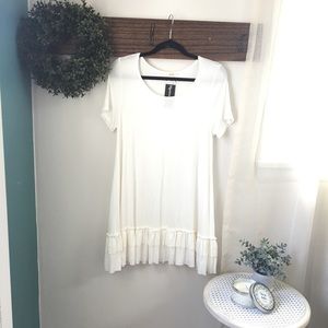 Easel • Ivory T-shirt Mini Dress